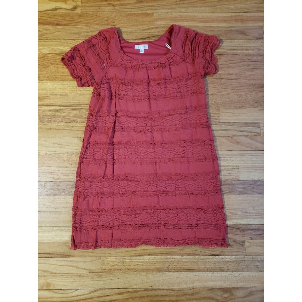Brick red lace dress